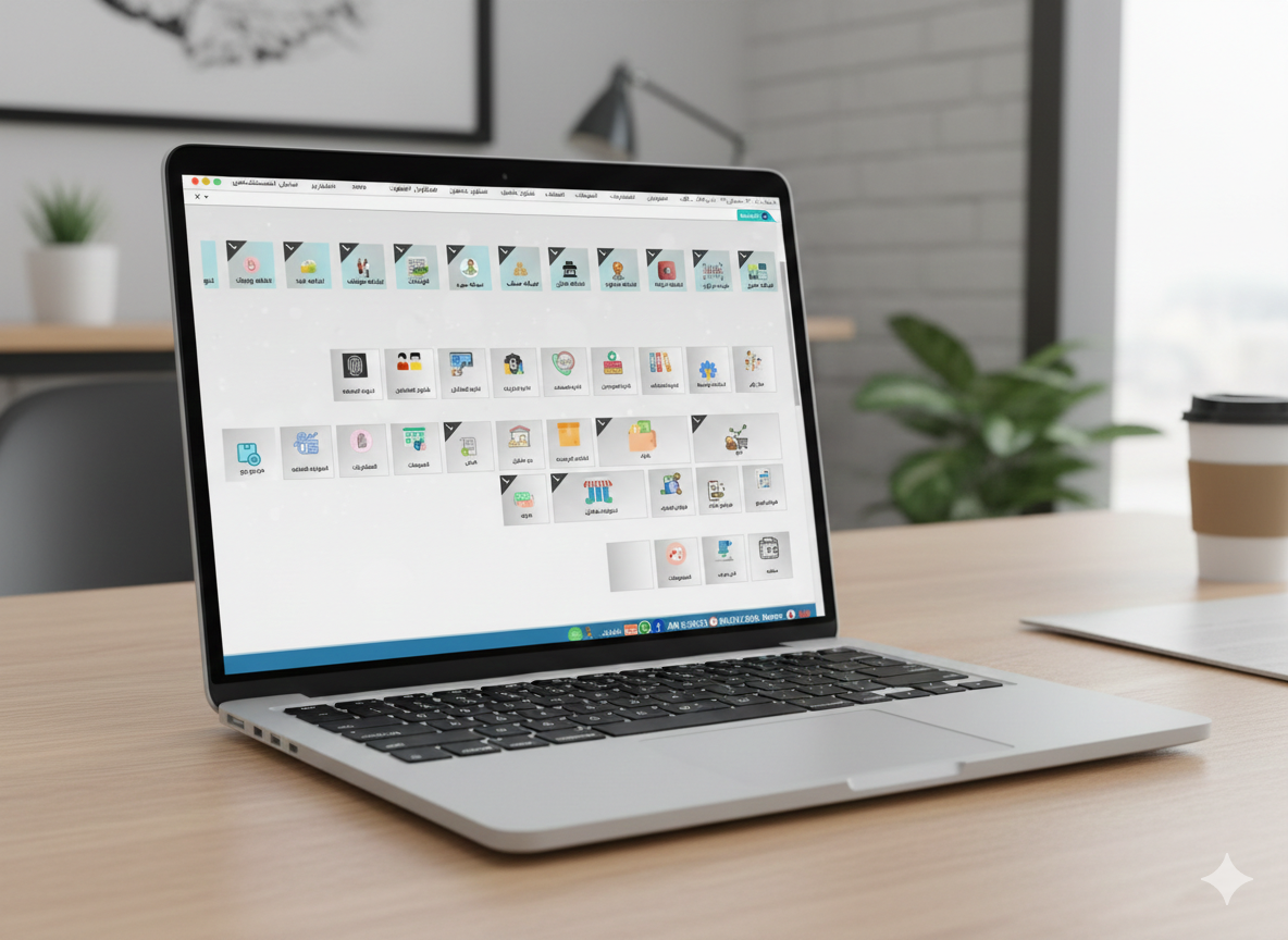 إدارة المخازن في برنامج وسيط